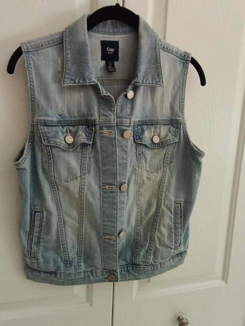 GAP DENIM VEST with Distressing